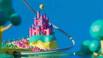 Castillo de colores de un parque temático